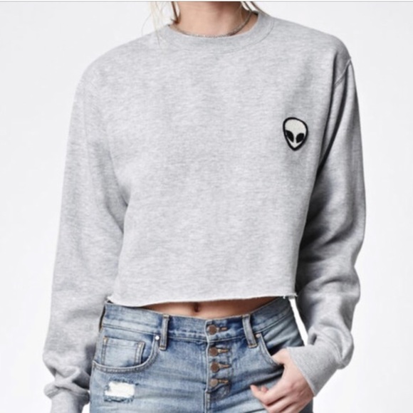 Brandy Melville Tops - Brandy Melville John Galt alien crop pullover